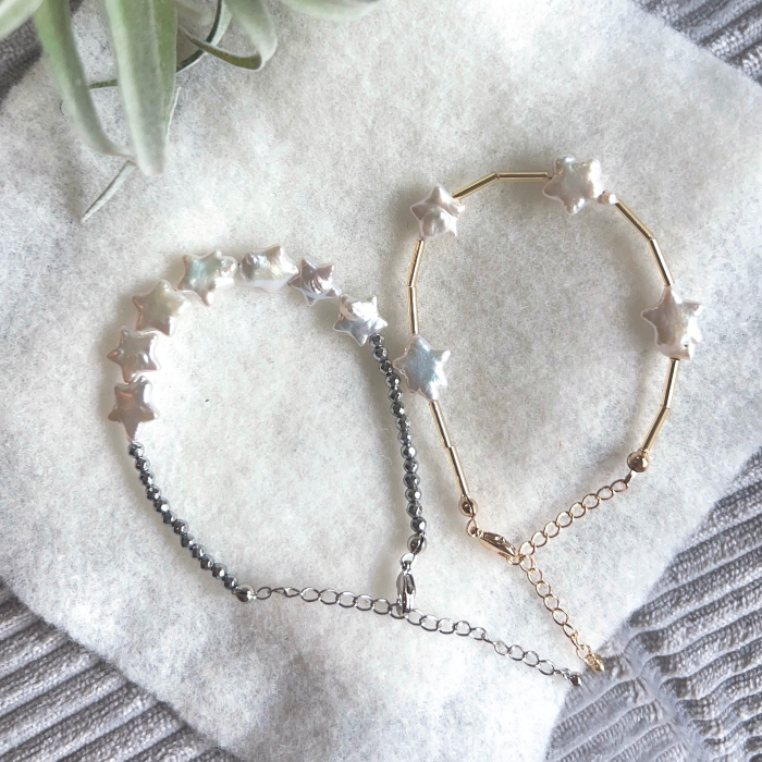 星形淡水パールブレスレット
