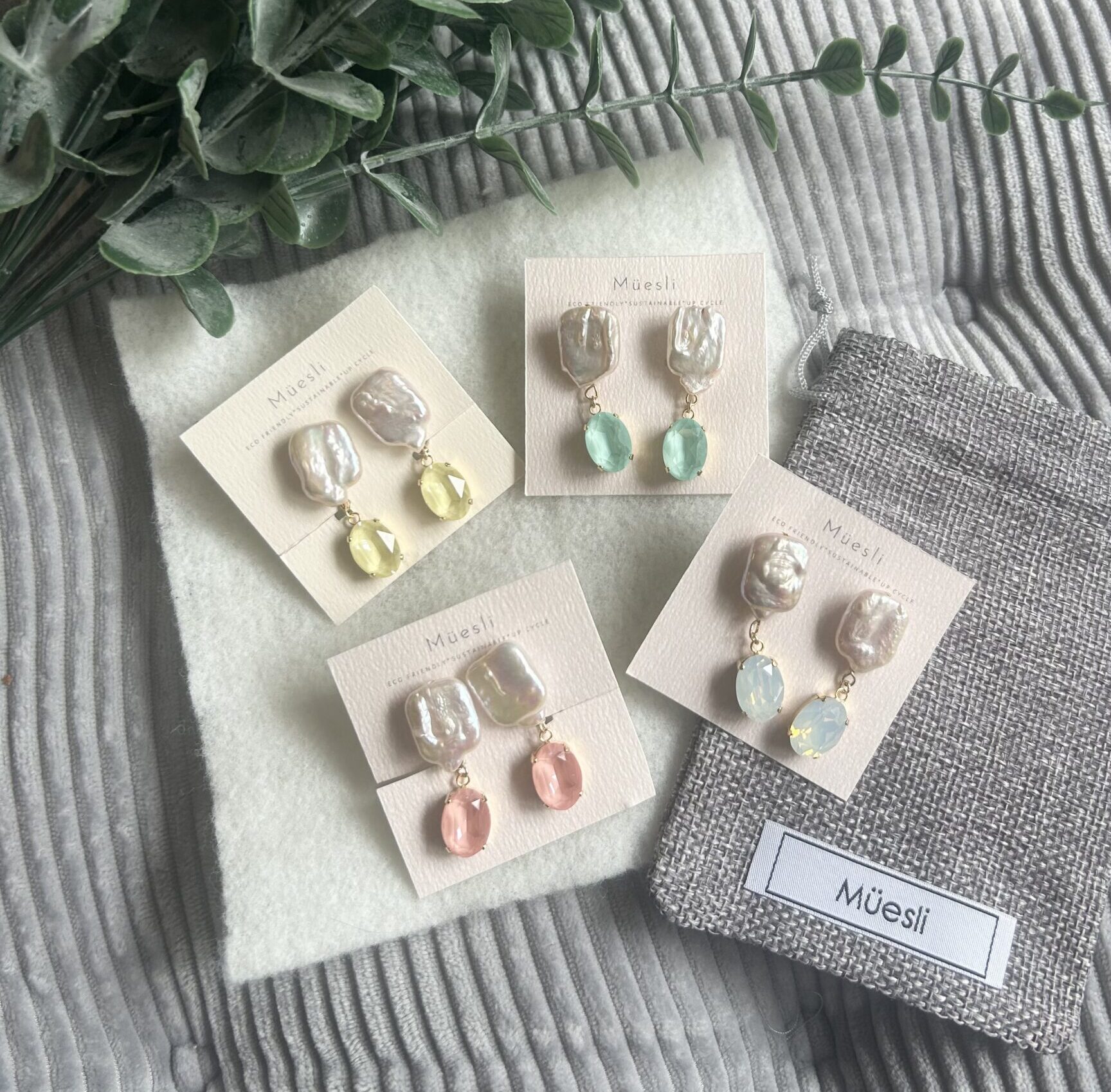 淡水パールイヤリング - 画像 (2)